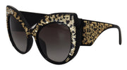 Dolce & Gabbana Black Gold Sequin Butterfly Polarized DG4326 Sunglasses for Women