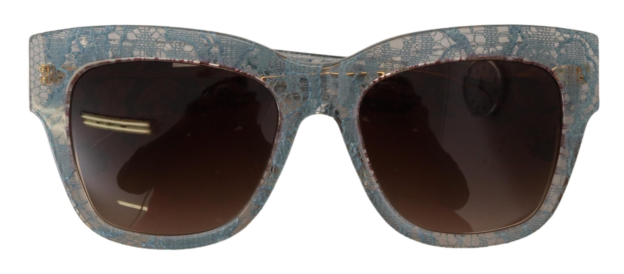 Dolce & Gabbana Elegant Lace Detail Blue Sunglasses - ACCEXO