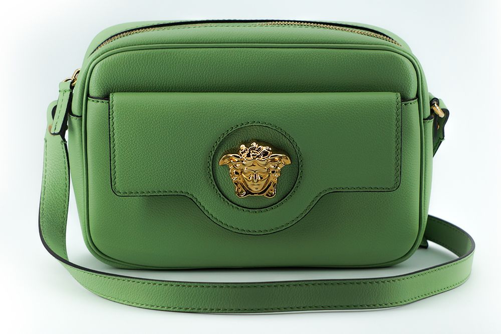 Versace Elegant Mint Green Leather Camera Case Bag - ACCEXO