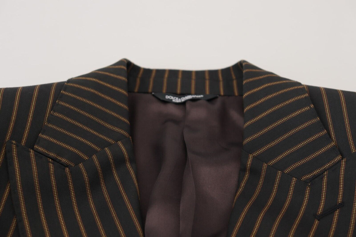 Dolce & Gabbana Dark Gray Stripes Single Breasted Blazer