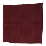 Dolce & Gabbana Maroon Silk Crown Square Wrap Handkerchief Scarf for Men