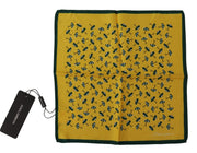 Dolce & Gabbana Yellow Printed DG Logo Square Mens Handkerchief Scarf for Men