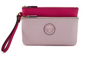 Versace Elegant Pink Leather Pouch Clutch - ACCEXO