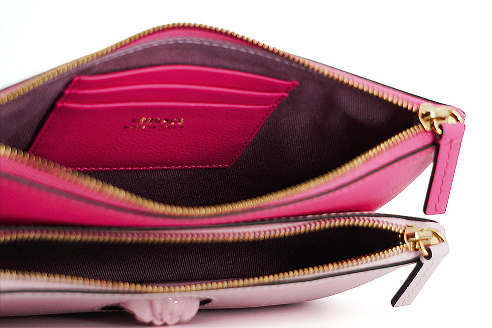 Versace Elegant Pink Leather Pouch Clutch - ACCEXO
