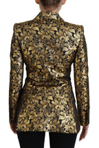 Dolce & Gabbana Elegant Black and Gold Floral Jacket - ACCEXO