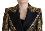 Dolce & Gabbana Elegant Black and Gold Floral Jacket - ACCEXO