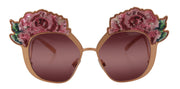Dolce & Gabbana Chic Rose Sequin Embroidered Sunglasses - ACCEXO