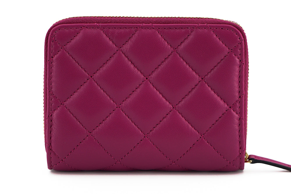 Versace Elegant Purple Quilted Leather Wallet - ACCEXO