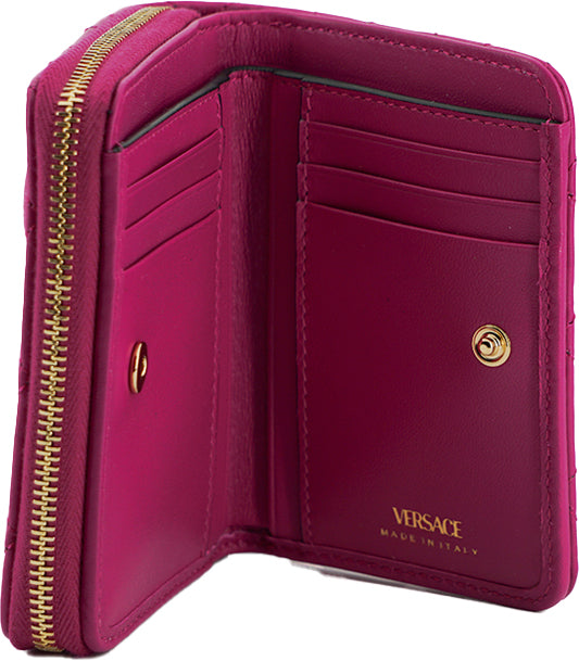 Versace Elegant Purple Quilted Leather Wallet - ACCEXO