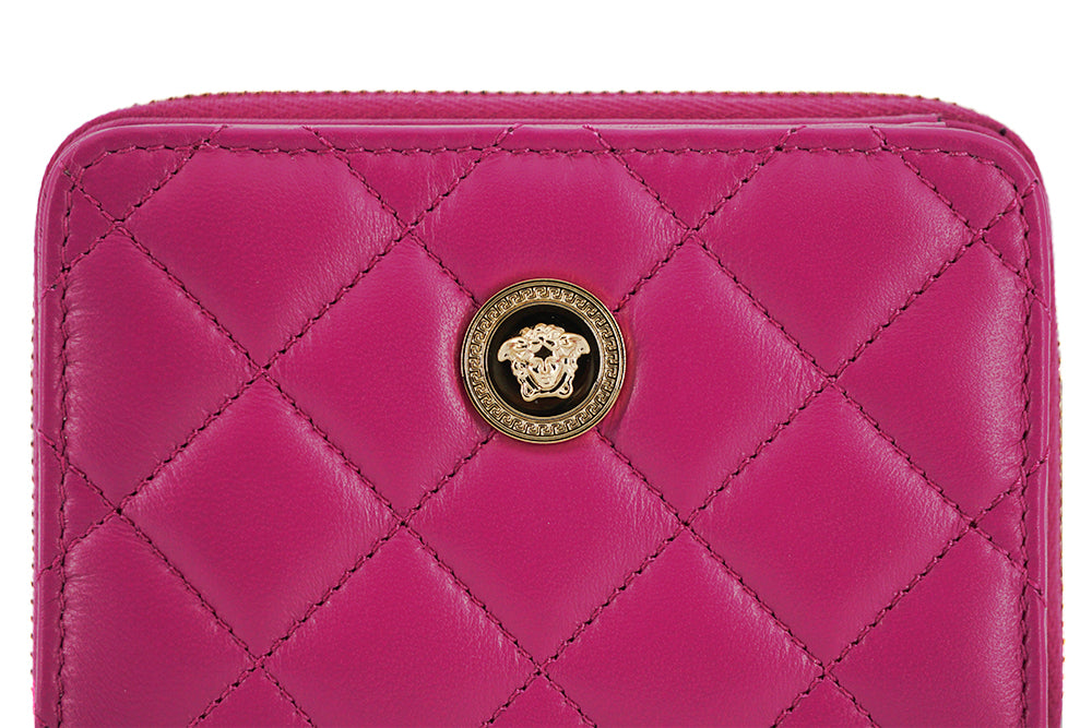 Versace Elegant Purple Quilted Leather Wallet - ACCEXO