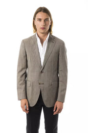 Uominitaliani Gray Wool Men's Blazer - ACCEXO