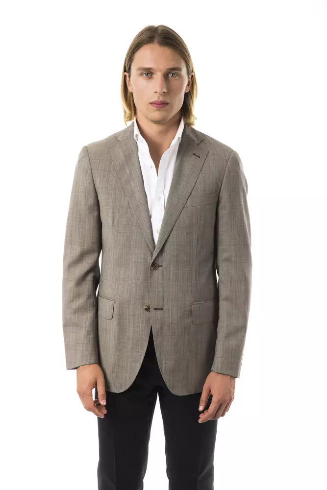 Uominitaliani Gray Wool Men's Blazer - ACCEXO