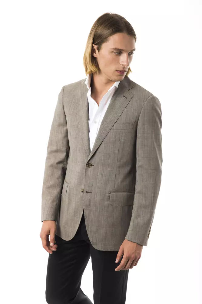 Uominitaliani Gray Wool Men's Blazer - ACCEXO