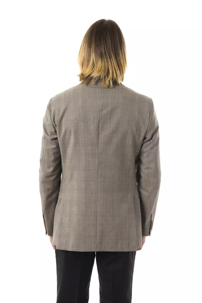 Uominitaliani Gray Wool Men's Blazer - ACCEXO