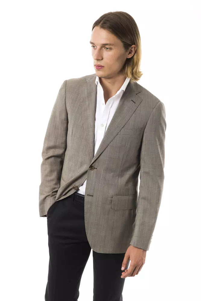 Uominitaliani Gray Wool Men's Blazer - ACCEXO