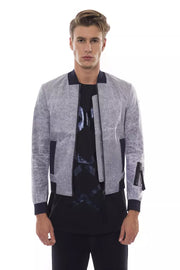 Nicolo Tonetto Gray Polyester Men's Bomber Jacket - ACCEXO