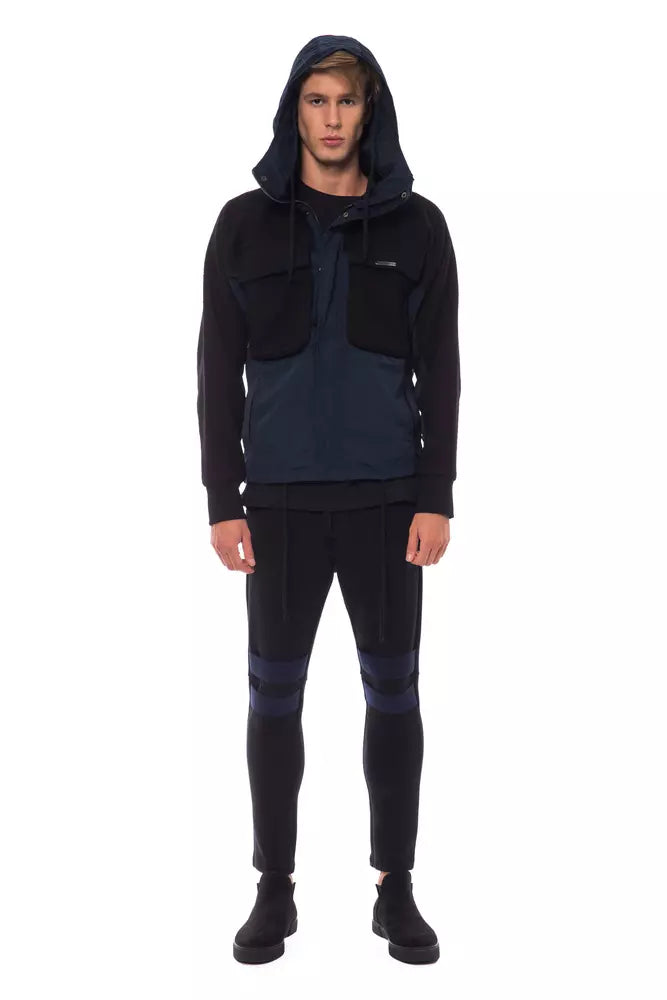 Nicolo Tonetto Black Wool Men's Hooded Jacket - ACCEXO