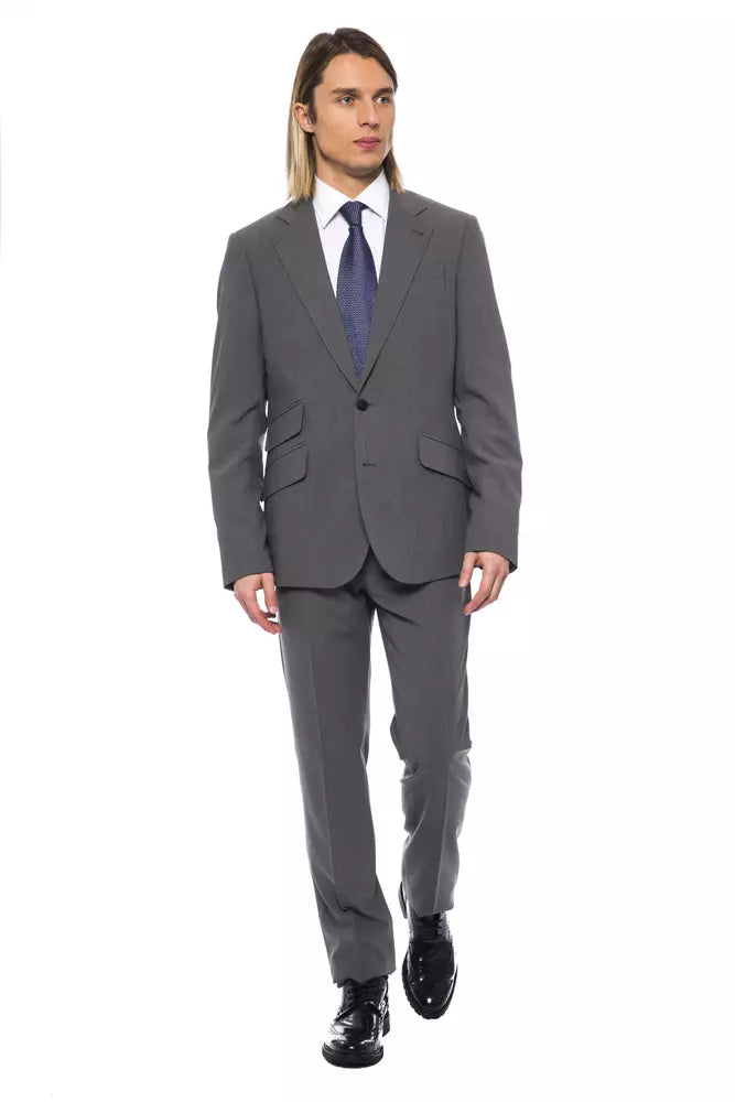 Billionaire Italian Couture Gray Wool Men Suit - ACCEXO