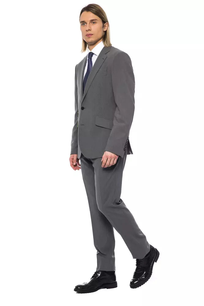 Billionaire Italian Couture Gray Wool Men Suit - ACCEXO
