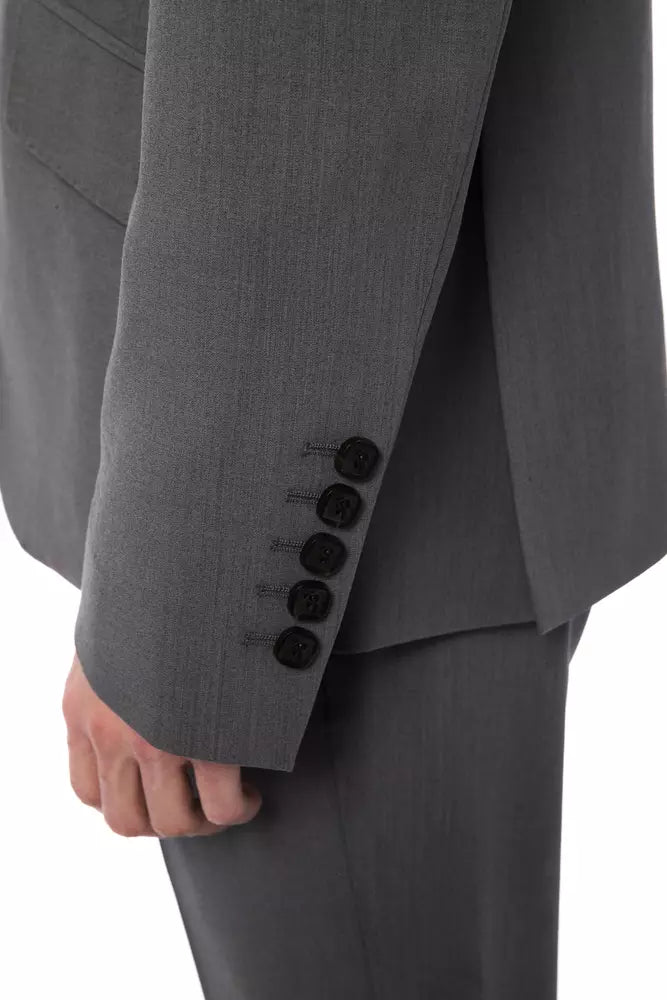 Billionaire Italian Couture Gray Wool Men Suit - ACCEXO