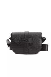 Pompei Donatella Black Leather Women Crossbody Bag - ACCEXO