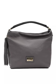 Pompei Donatella Gray Leather Women Shoulder Bag - ACCEXO