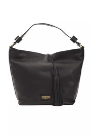 Pompei Donatella Black Leather Women Shoulder Bag - ACCEXO