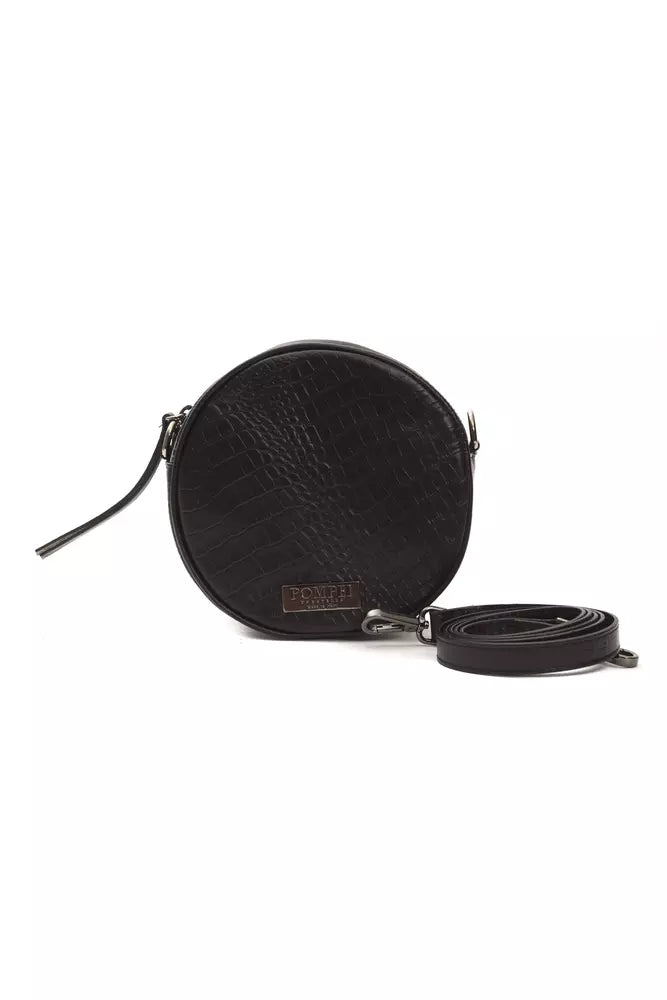 Pompei Donatella Black Leather Women Crossbody Bag - ACCEXO