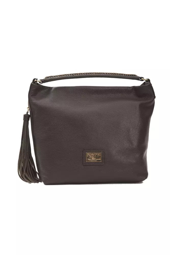 Pompei Donatella Brown Leather Women Shoulder Bag - ACCEXO