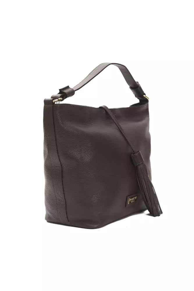 Pompei Donatella Brown Leather Women Shoulder Bag - ACCEXO
