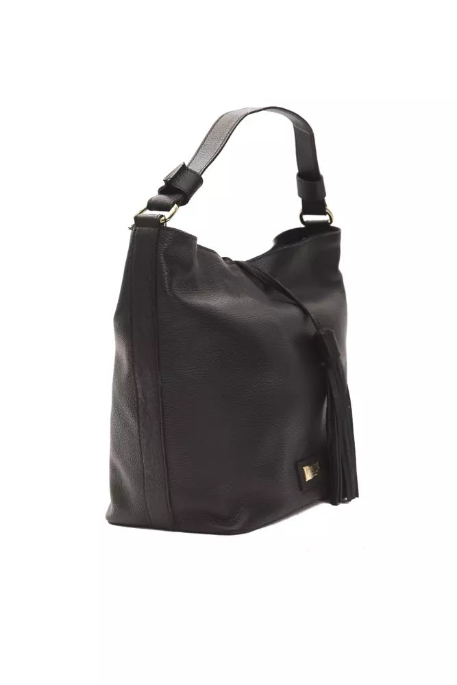 Pompei Donatella Black Leather Women Shoulder Bag - ACCEXO
