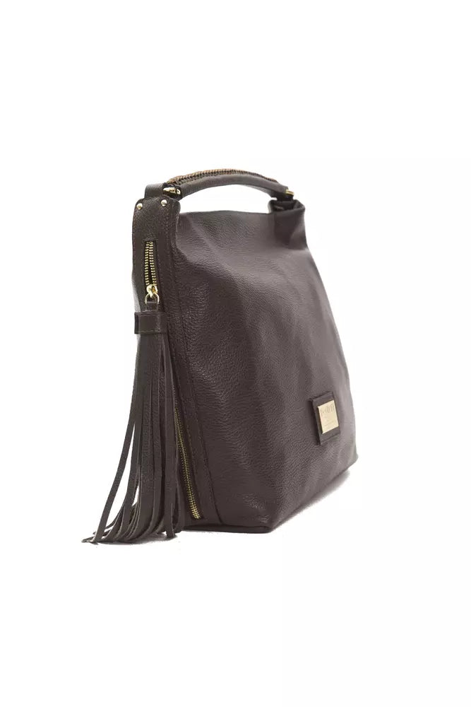 Pompei Donatella Brown Leather Women Shoulder Bag - ACCEXO