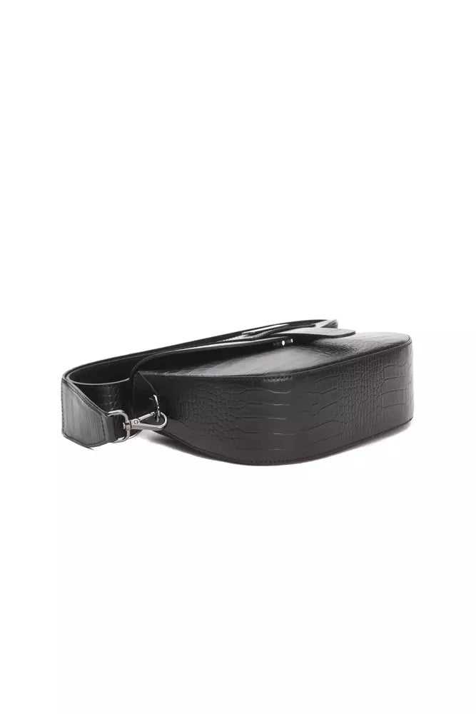 Pompei Donatella Black Leather Women Crossbody Bag - ACCEXO