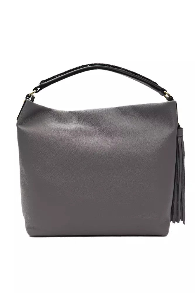 Pompei Donatella Gray Leather Women Shoulder Bag - ACCEXO