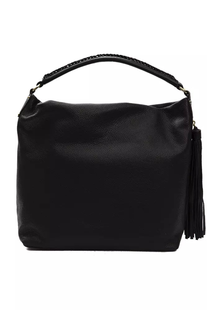 Pompei Donatella Black Leather Women Shoulder Bag - ACCEXO