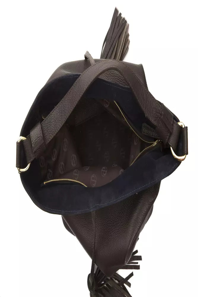 Pompei Donatella Brown Leather Women Shoulder Bag - ACCEXO