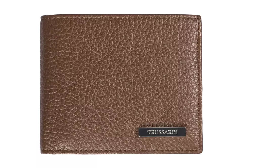 Trussardi Brown Leather Men's Wallet - ACCEXO