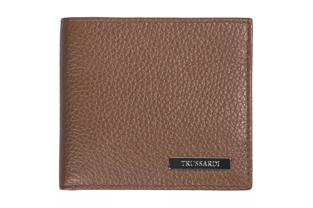 Trussardi Brown Leather Men Wallet - ACCEXO