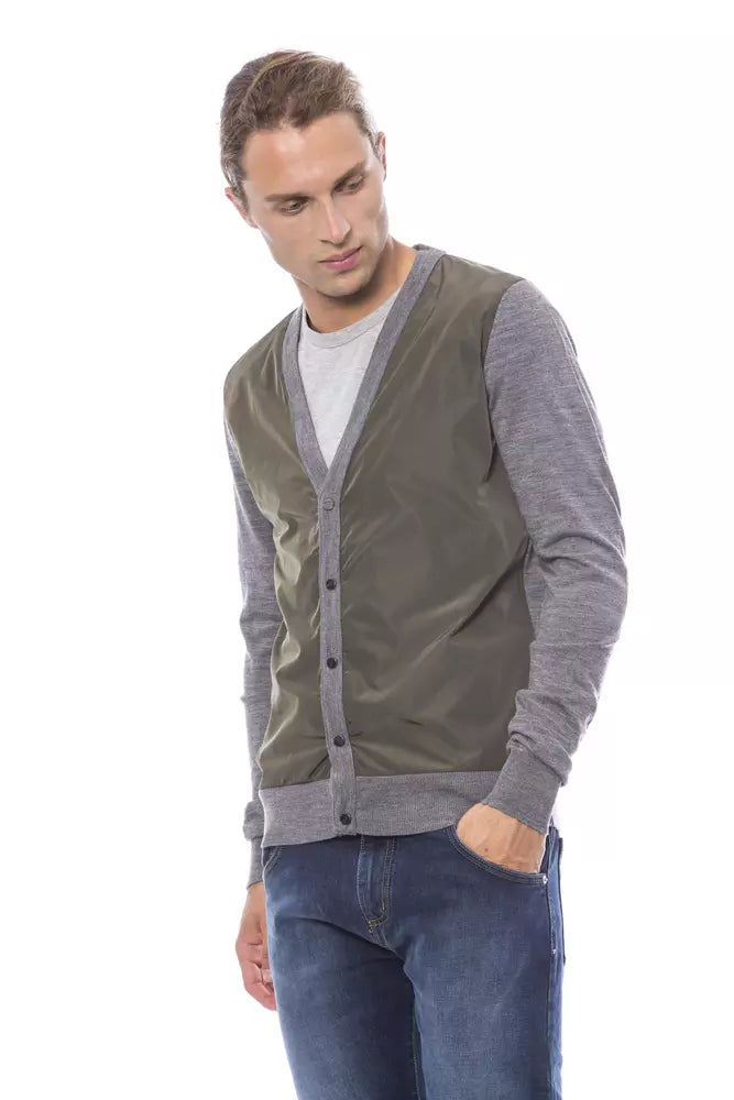 Verri Gray Wool Men Cardigan - ACCEXO