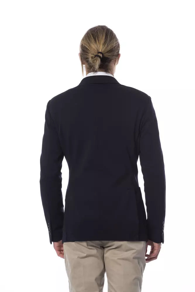 Verri Blue Viscose Men Blazer - ACCEXO