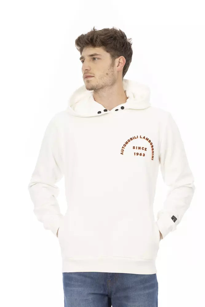 Automobili Lamborghini White Cotton Men Sweater - ACCEXO