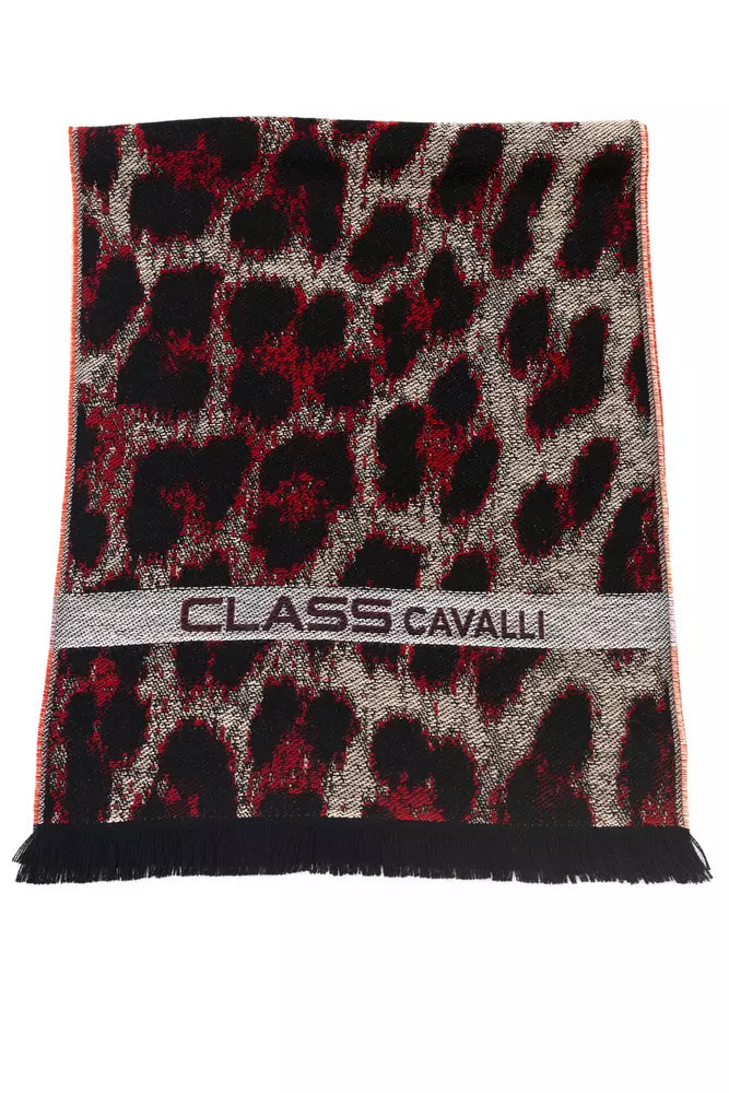 Cavalli Class Burgundy Wool Men Scarf - ACCEXO