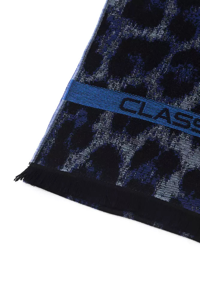 Cavalli Class Blue Wool Men Scarf - ACCEXO