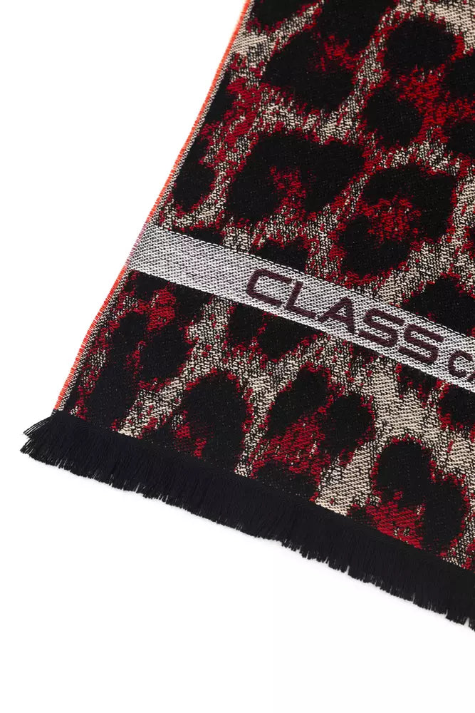 Cavalli Class Burgundy Wool Men Scarf - ACCEXO