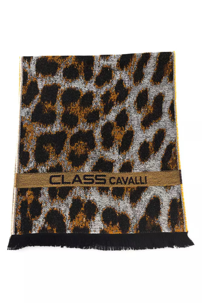 Cavalli Class Brown Wool Men Scarf - ACCEXO