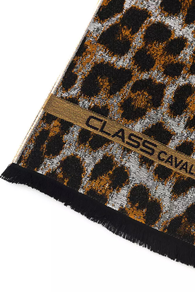 Cavalli Class Brown Wool Men Scarf - ACCEXO
