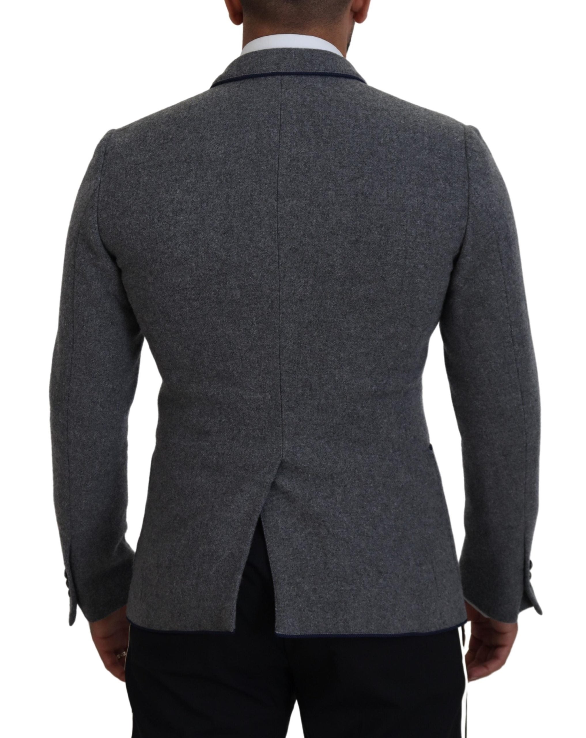 Dolce & Gabbana Gray Wool Roses Slim Fit Jacket Blazer Secondary image