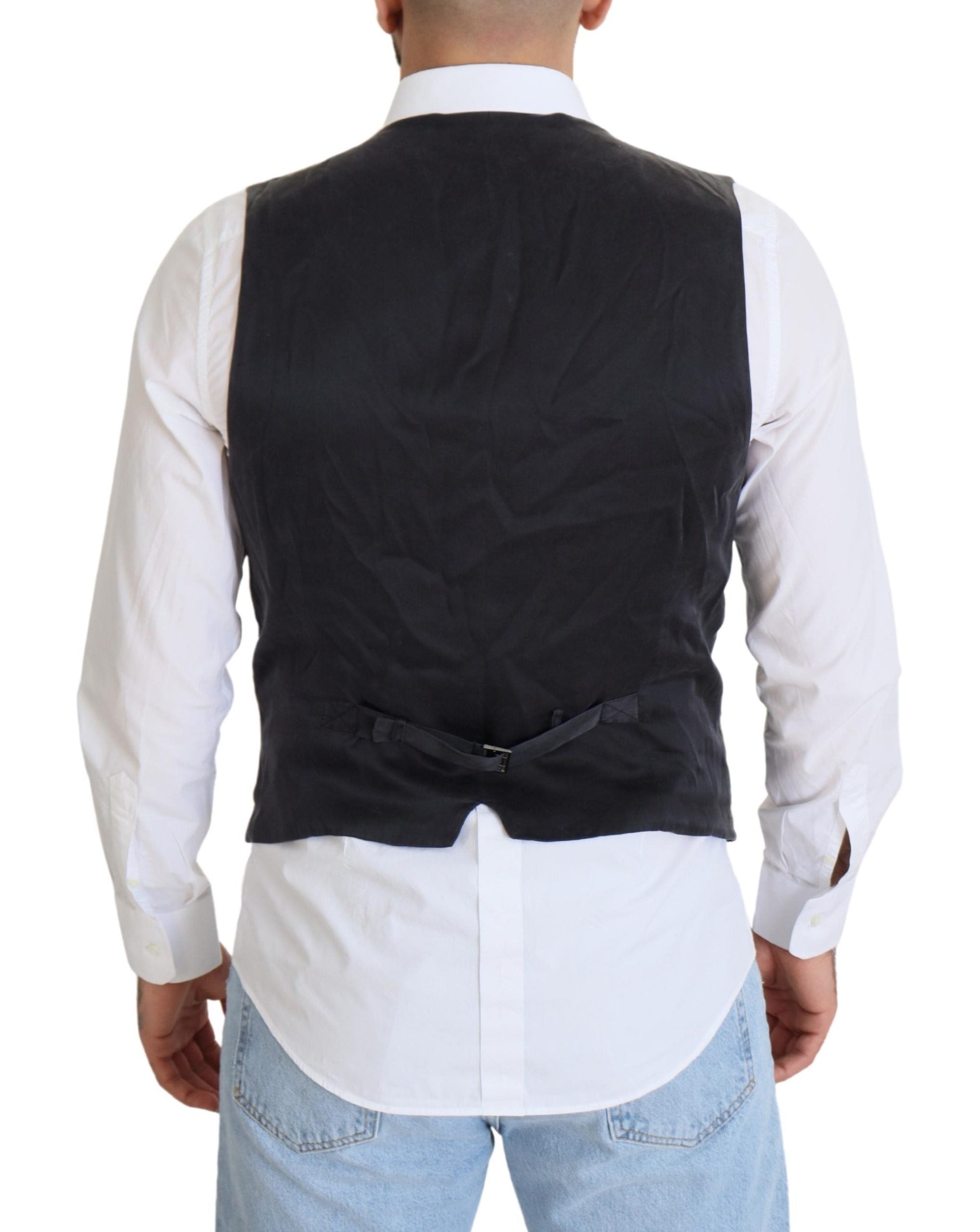 Dolce & Gabbana Elegant Black Double Breasted Dress Vest - ACCEXO