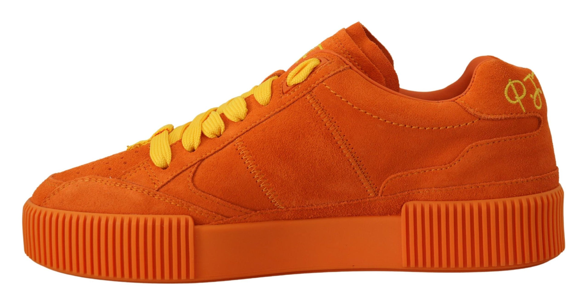 Dolce & Gabbana Chic Orange Suede Lace-Up Sneakers - ACCEXO