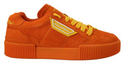 Dolce & Gabbana Chic Orange Suede Lace-Up Sneakers - ACCEXO
